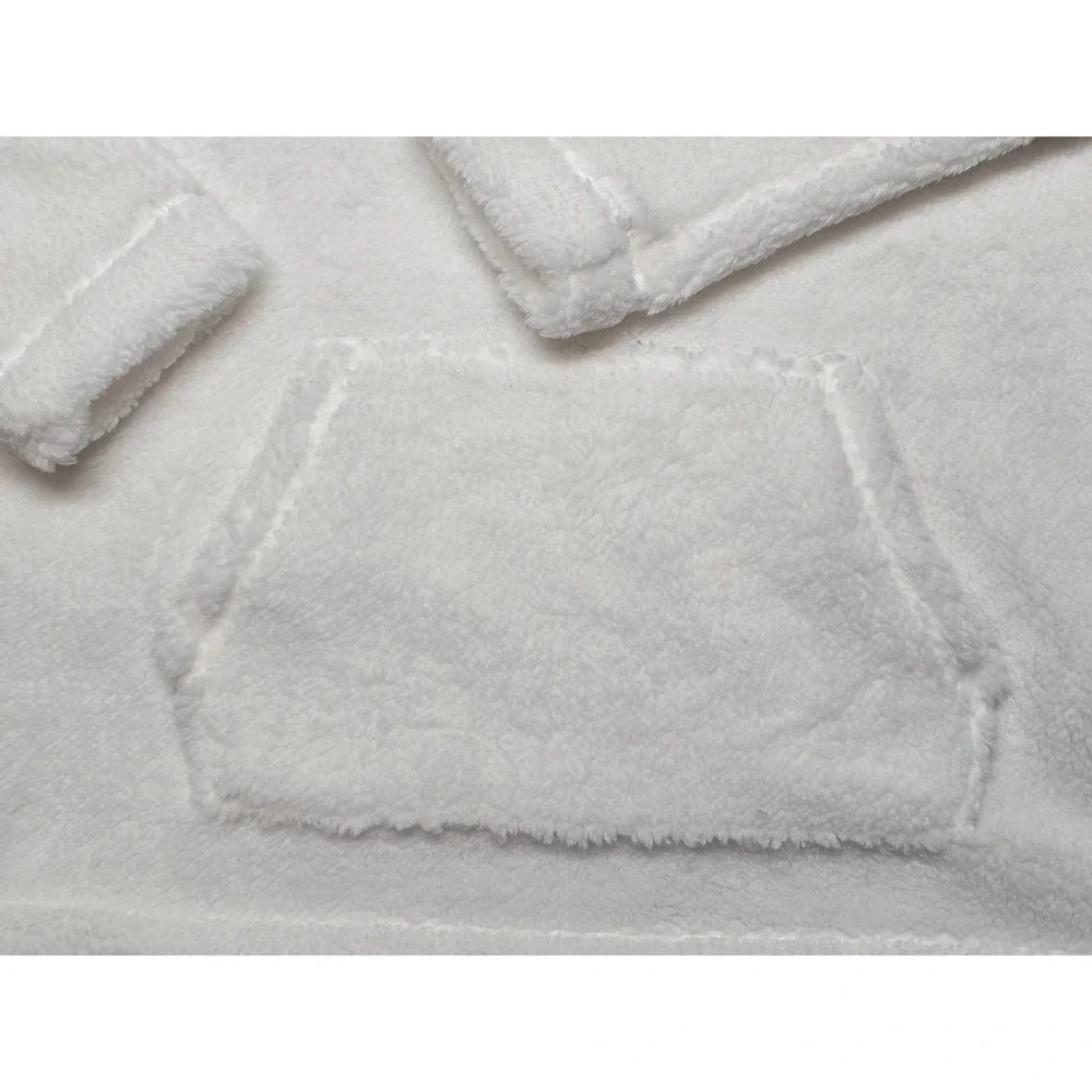 The Children's Place Kids White Sherpa Fleece Pullover Hoodie Size 5/6 NEW